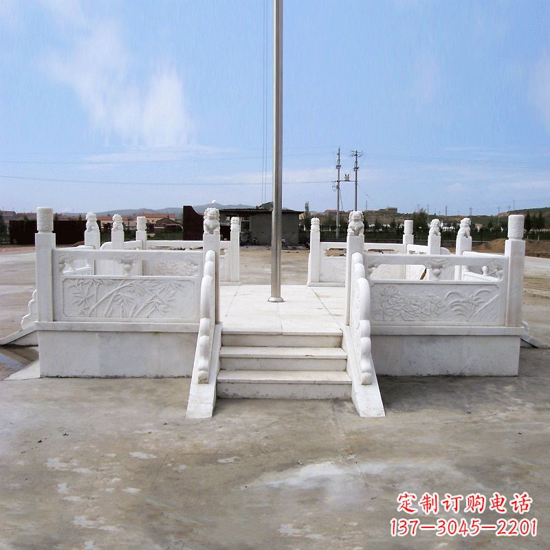 菏泽园林广场升旗台汉白玉石雕国旗台