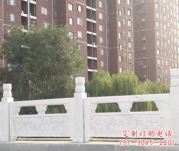 菏泽园林汉白玉石浮雕栏板 (2)