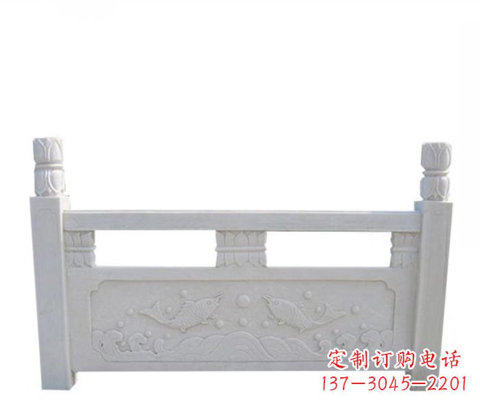 菏泽园林汉白玉石浮雕栏板