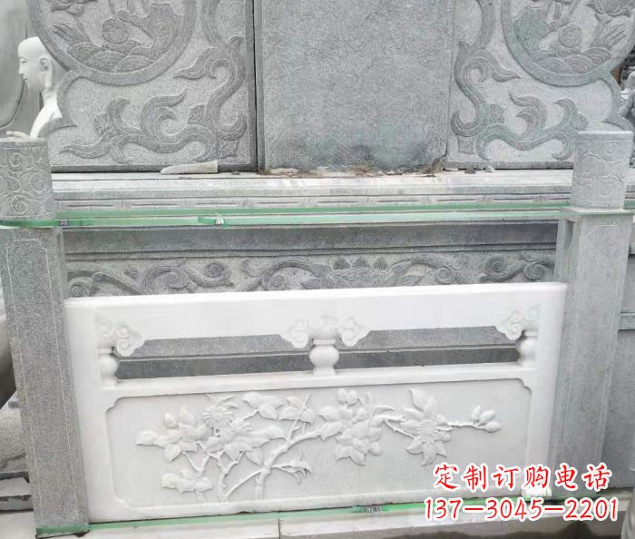 菏泽园林汉白玉石浮雕栏板 (3)