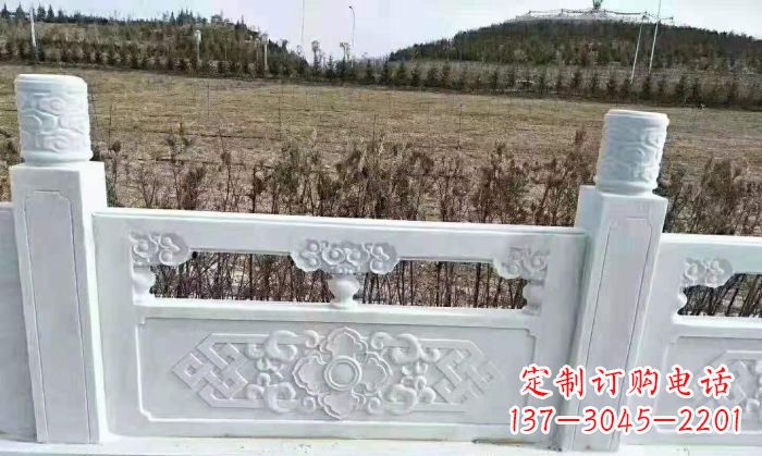 菏泽园林汉白玉石浮雕栏板 (4)