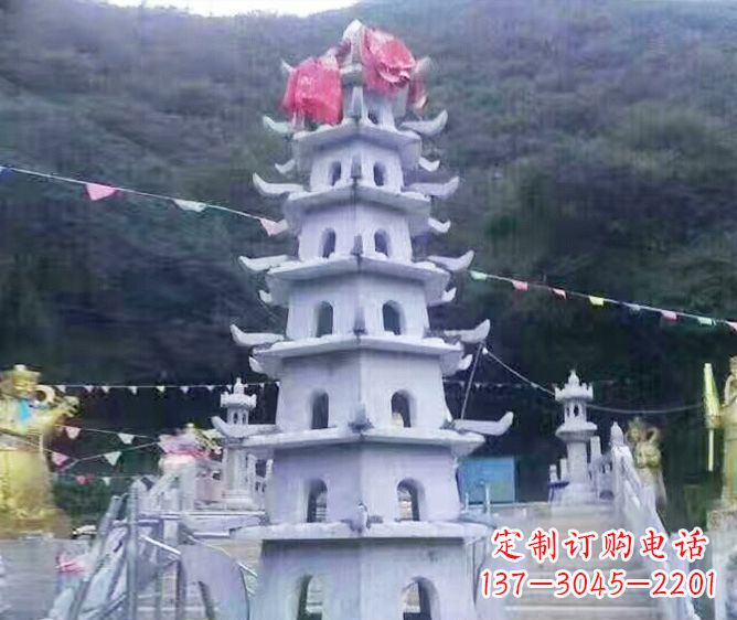 菏泽园林景观大理石宝塔石雕