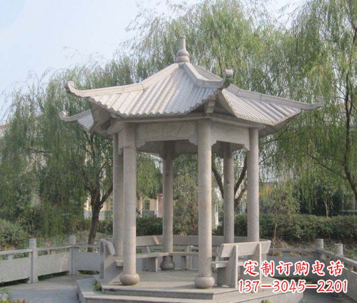 菏泽园林景观大理石凉亭石雕