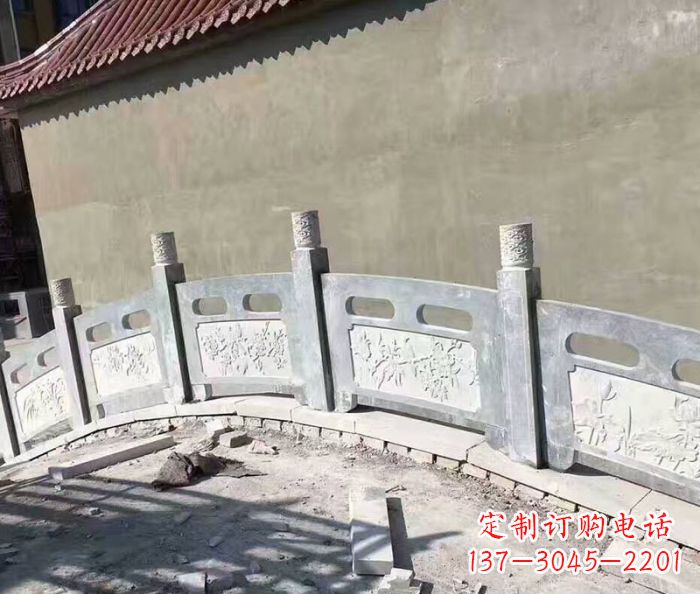 菏泽园林景观大理石桥栏板石雕 (5)
