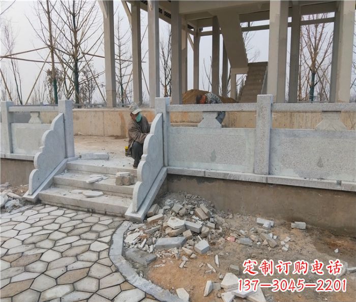 菏泽园林景观大理石桥栏板石雕_2 (2)