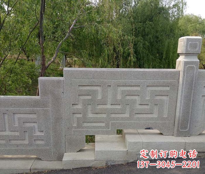 菏泽园林景观大理石桥栏板石雕 (7)