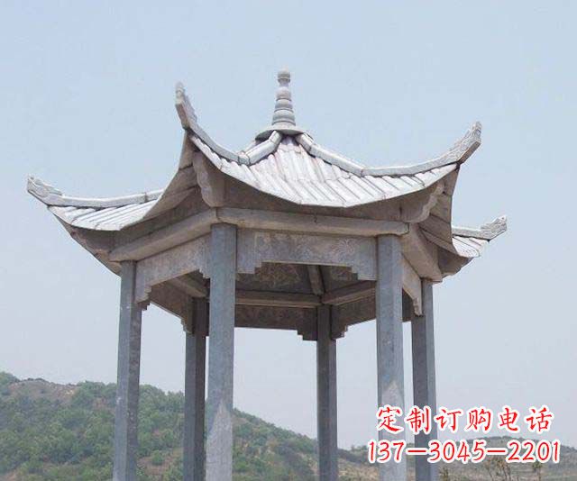 菏泽园林景观单层石雕凉亭 (2)