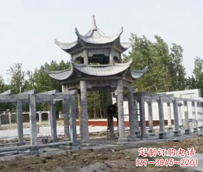 菏泽园林景观多层凉亭石雕 (2)