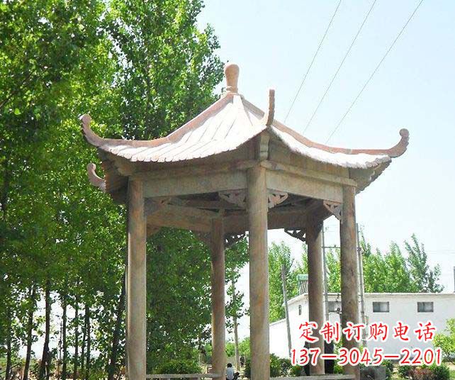 菏泽园林景观单层石雕凉亭