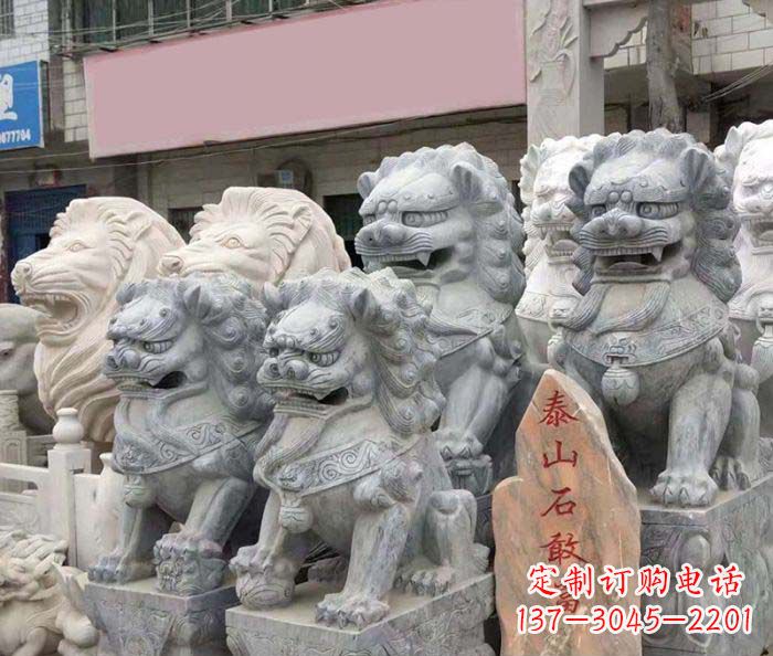 菏泽园林景观仿古狮子石雕