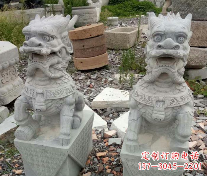 菏泽园林景观仿古麒麟石雕