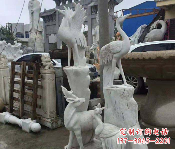 菏泽园林景观仙鹤石雕
