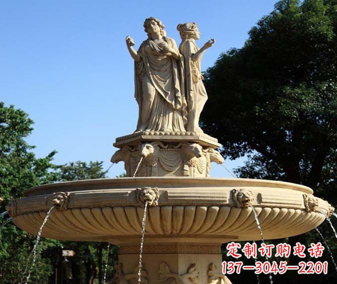 菏泽园林景观西方人物喷泉石雕
