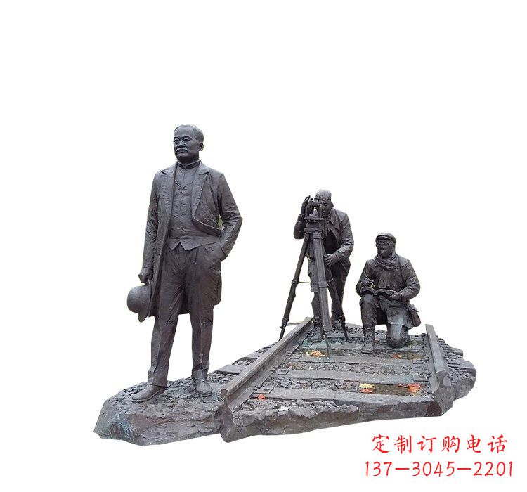 菏泽詹天佑铜雕
