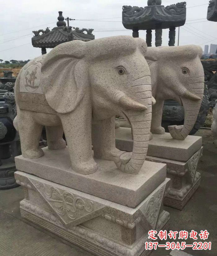 菏泽招财进宝大理石大象石雕