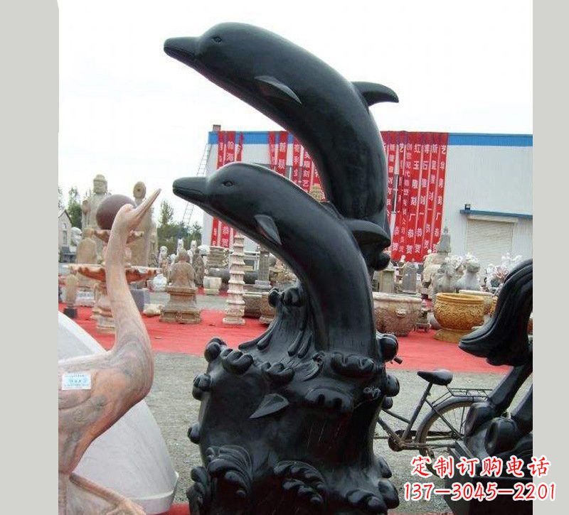 菏泽中国黑海豚石雕