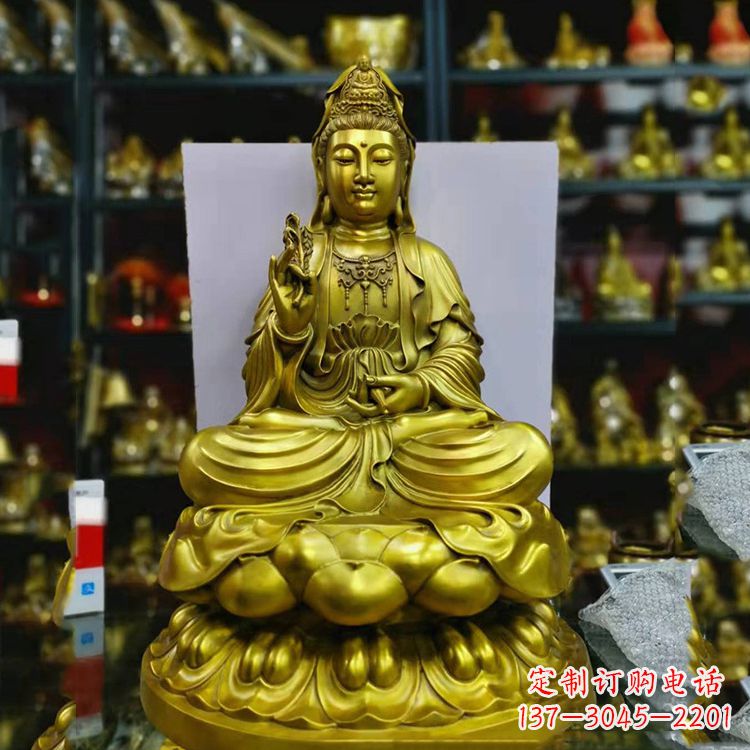 菏泽铸铜观音菩萨佛像雕塑