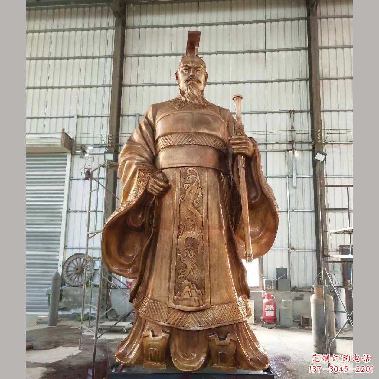 菏泽铸铜汉武帝雕塑