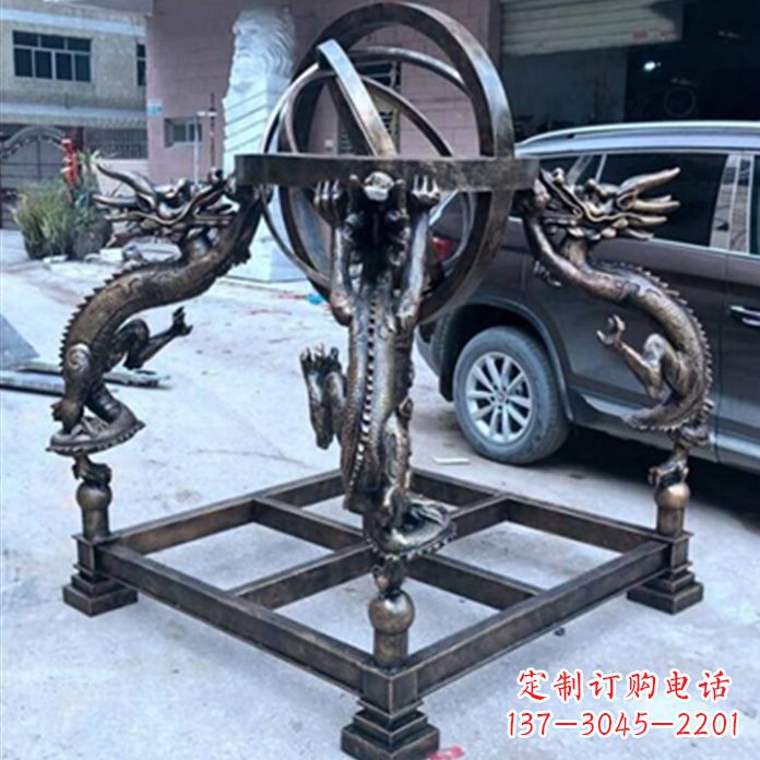 菏泽铸铜浑天仪景观雕塑摆件