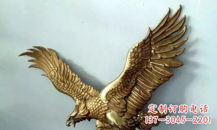 菏泽铸铜老鹰企业动物铜雕 (2)