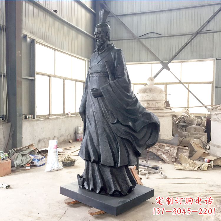 菏泽铸铜屈原雕塑
