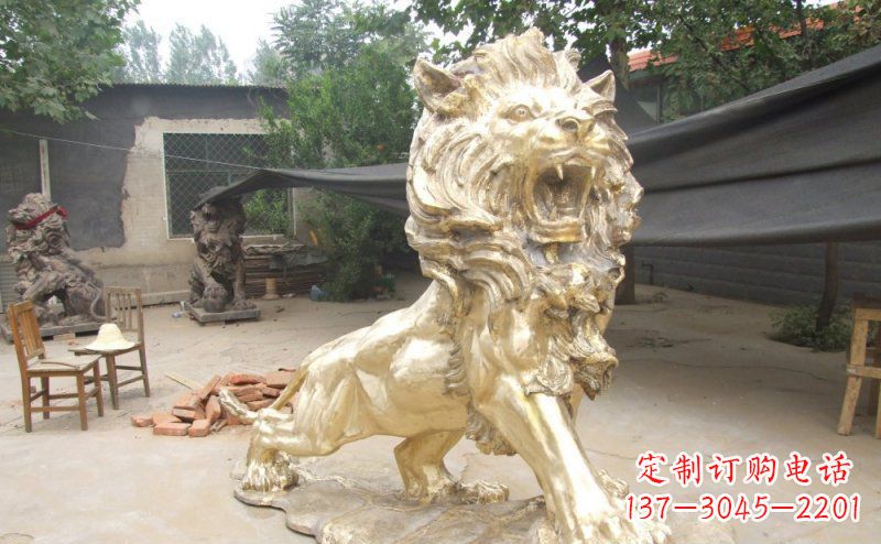 菏泽铸铜狮子铜雕 (3)