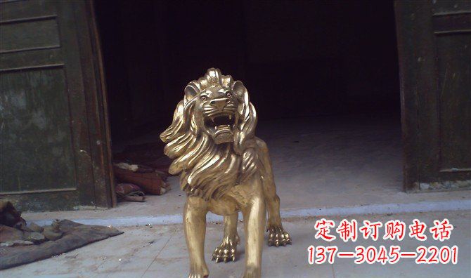 菏泽铸铜狮子西洋狮子铜雕