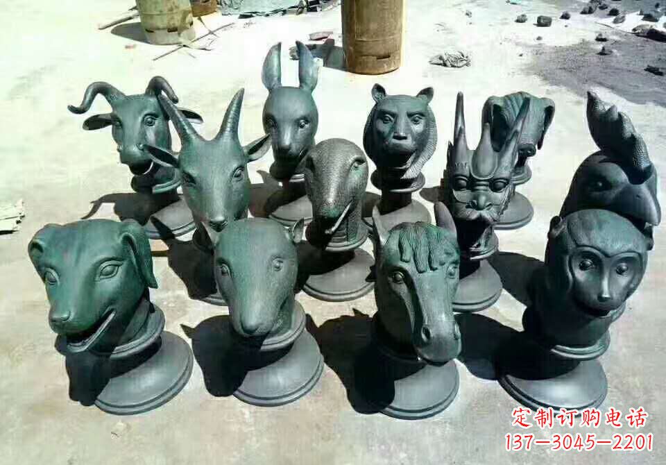菏泽铸铜十二生肖动物雕塑