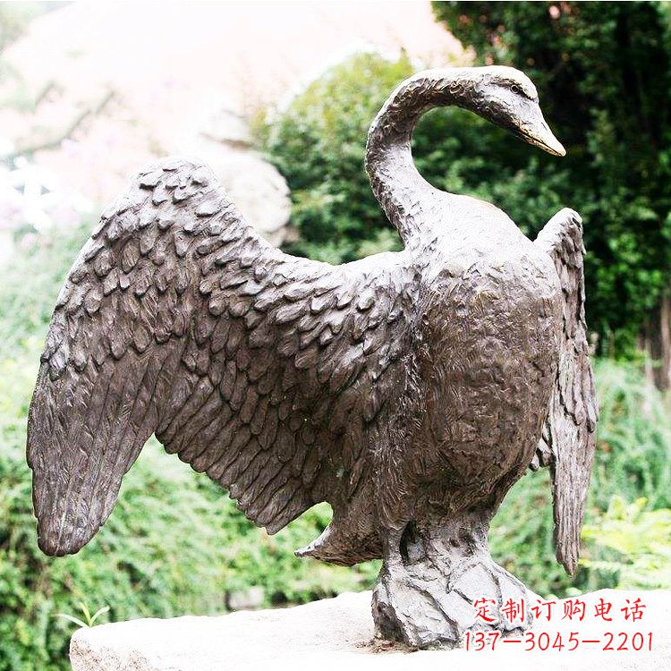 菏泽铸铜天鹅雕塑