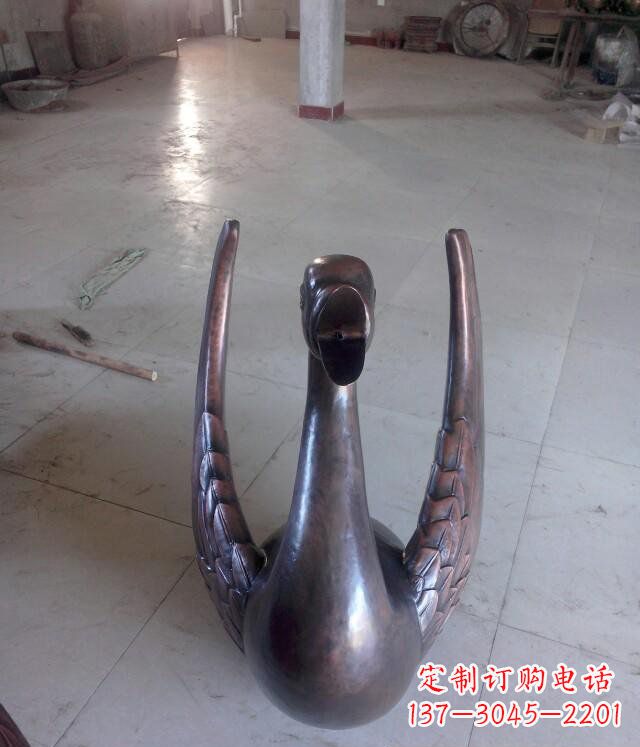 菏泽铸铜天鹅公园动物铜雕