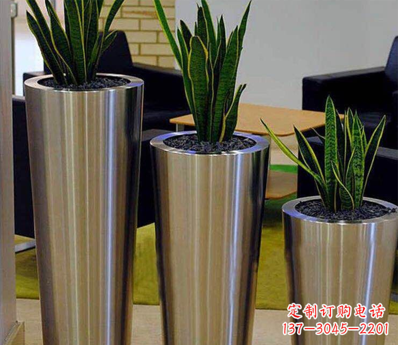 菏泽不锈钢花盆广场雕塑