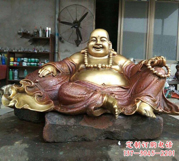 菏泽宗教供奉坐式弥勒佛铜雕